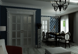 design interior - living, vizulizare 3d  (unghi 4)